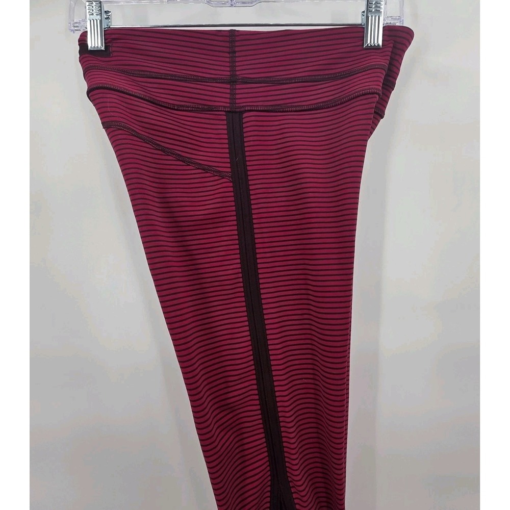 LULULEMON RUN PACE TIGHT LEGGINGS WOMENS SIZE 6 STRIPED MAROON RED 25" LUXTREME - Picture 12 of 16